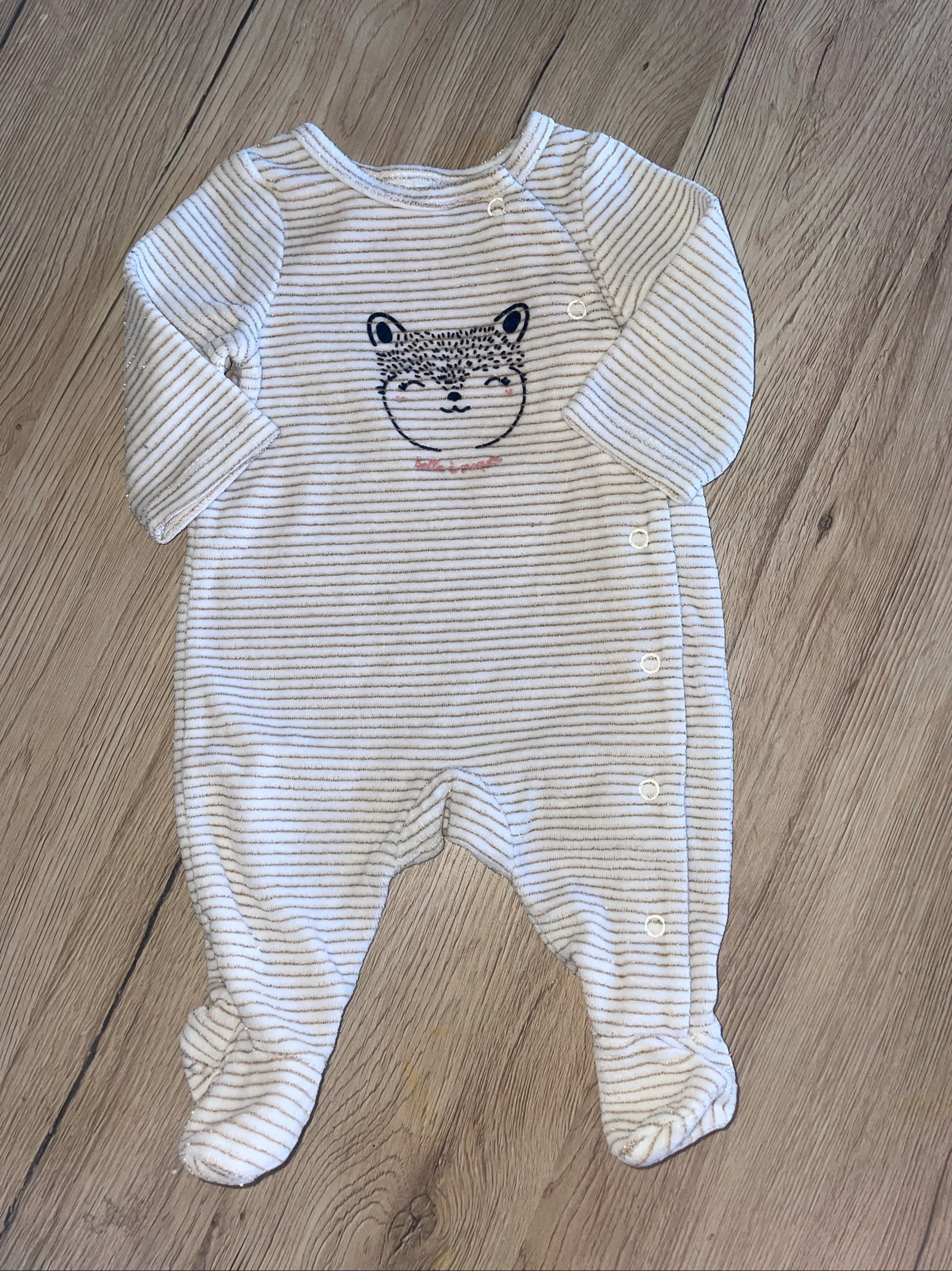 Pyjama velours 1 mois 53 cm tape à l’œil 